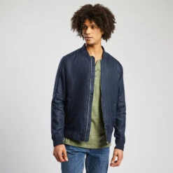 Blouson Zippé En Lin