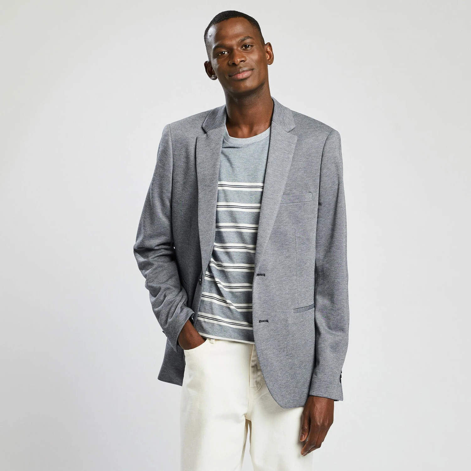 Veste Slim Maille Avec Coudières 1 Veste Slim Maille Avec Coudières