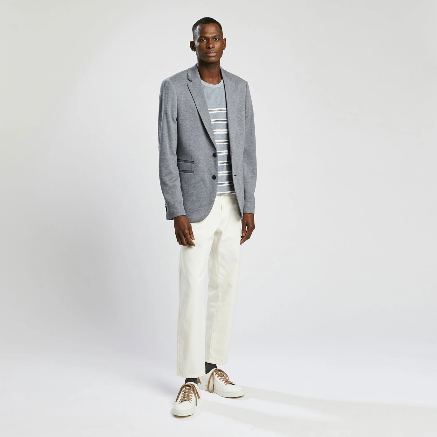 Veste Slim Maille Avec Coudières 2 Veste Slim Maille Avec Coudières – Image 2