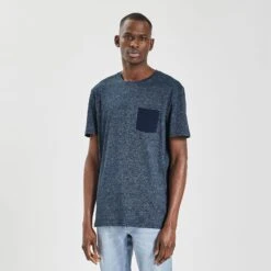 Tee Shirt Matière Fantaisie Poche Contrastée