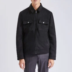 Blouson Aspect Velours Col Chemise -Jules 1001782 18000 V2