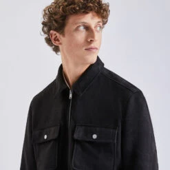 Blouson Aspect Velours Col Chemise -Jules 1001782 18000 V4