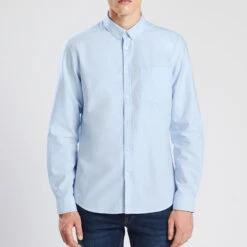 Chemise Slim Oxford Unie Coton Recyclé 14 Chemise Slim Oxford Unie Coton Recyclé -Jules 1001833 11000 V2