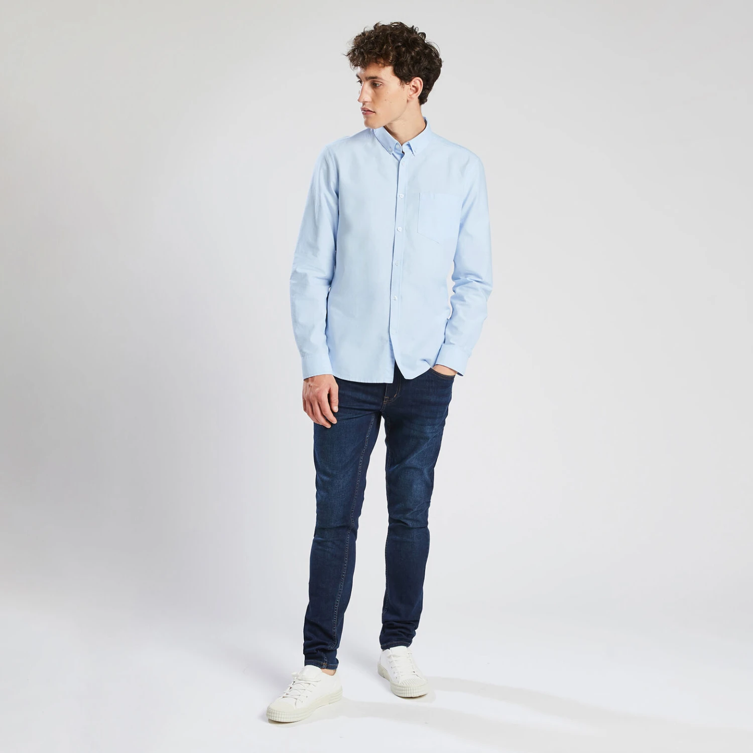 Chemise Slim Oxford Unie Coton Recyclé 2 Chemise Slim Oxford Unie Coton Recyclé – Image 2