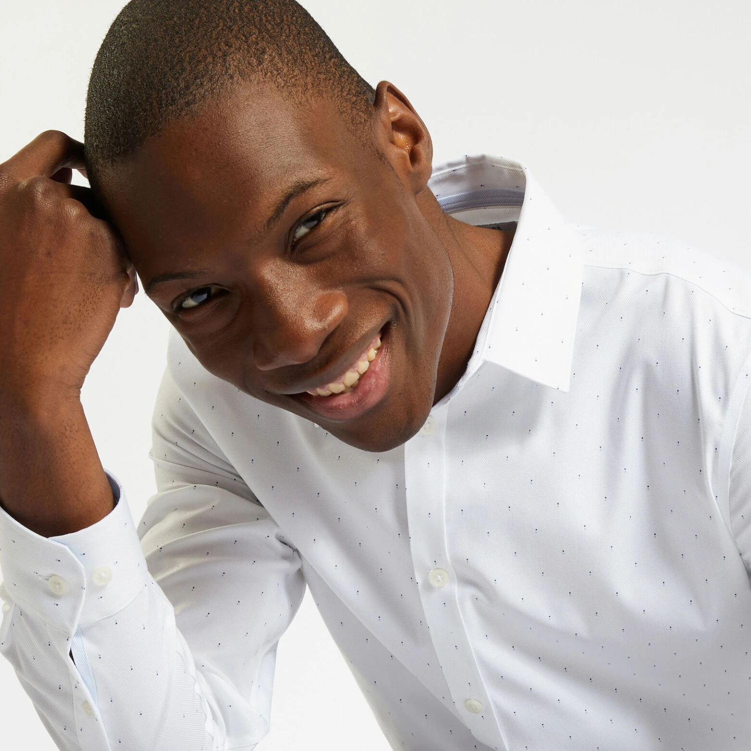 Chemise Slim Sans Repassage Imprimé Micro Géo Coto 3 Chemise Slim Sans Repassage Imprimé Micro Géo Coto – Image 3