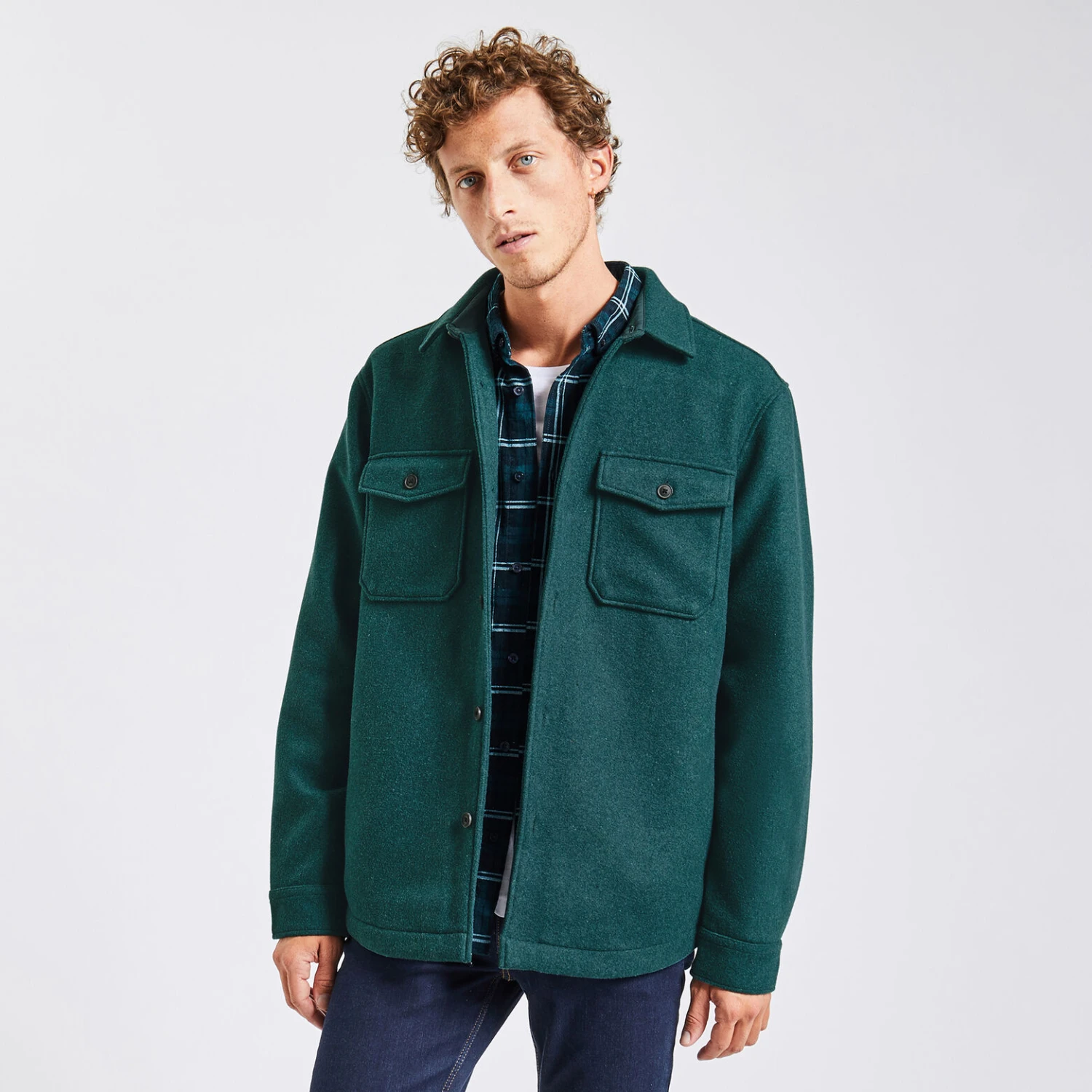 Surchemise Regular Unie Laine Polyester Recyclé 1 Surchemise Regular Unie Laine Polyester Recyclé