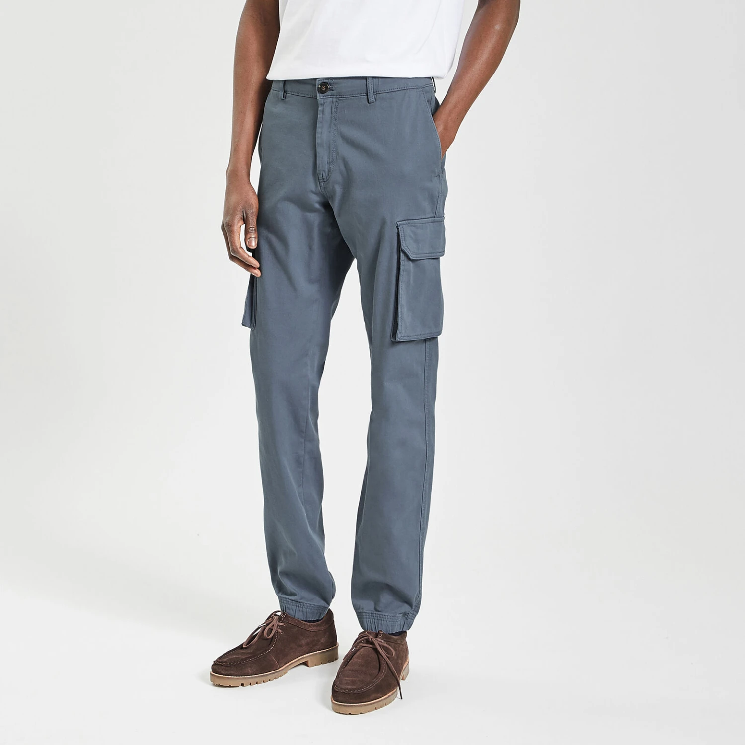 Chino Forme Cargo Bas Et Taille élastiqués 1 Chino Forme Cargo Bas Et Taille élastiqués