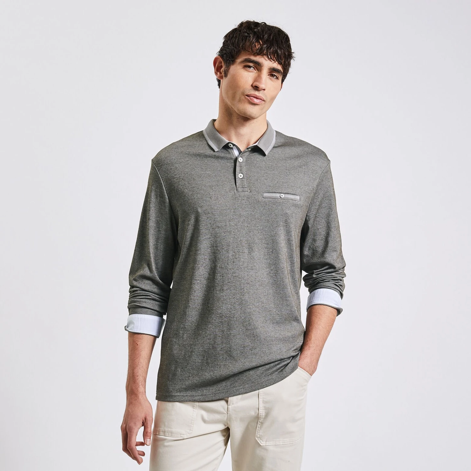 Polo Manches Longues Bi-couleur 1 Polo Manches Longues Bi-couleur