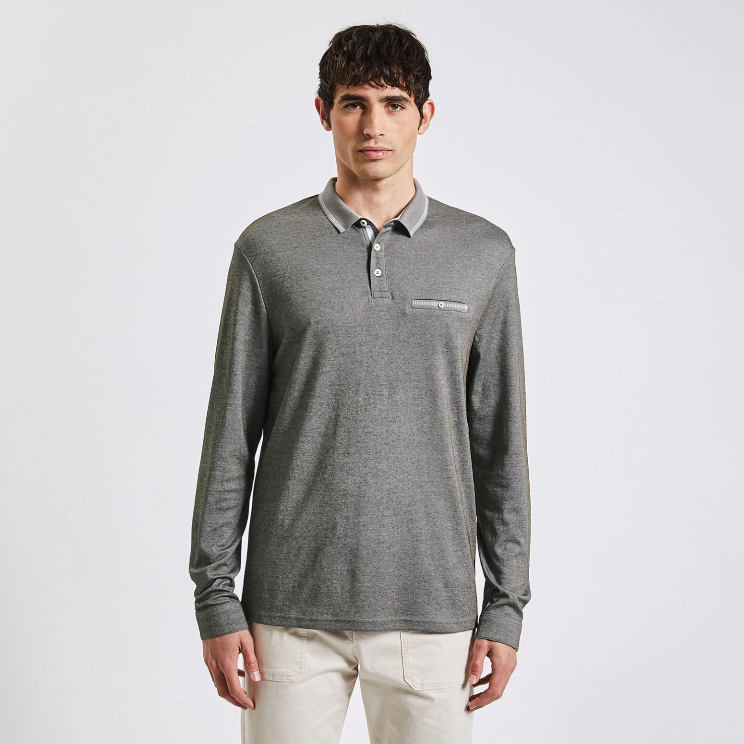 Polo Manches Longues Bi-couleur 5 Polo Manches Longues Bi-couleur – Image 5