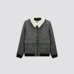 Blouson Lainage Fantaisie Col Faux Mouton -Jules 1002076 18426 V11