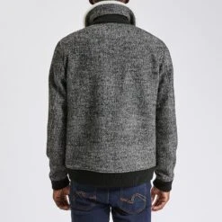 Blouson Lainage Fantaisie Col Faux Mouton -Jules 1002076 18426 V3