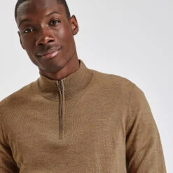 Pull à Col Montant Zippé En Laine Mérinos 11 Pull à Col Montant Zippé En Laine Mérinos -Jules 1002207 10444 V4