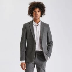 Veste De Costume Slim Flanelle