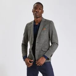 Jules 25 Veste Slim Motif Pied De Puce