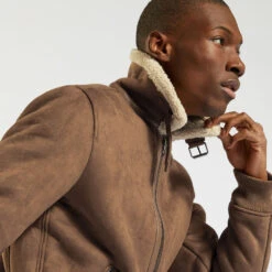 Blouson Aspect Velours Col Et Doublure Moutonnés 11 Blouson Aspect Velours Col Et Doublure Moutonnés -Jules 1002334 17031 V4