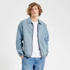 Veste En Jean Fermeture Zippée