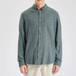 Chemise Regular Unie Flanelle Coton Recyclé