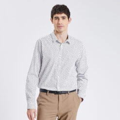 Chemise Regular Imprimé Géométrique Repassage Faci