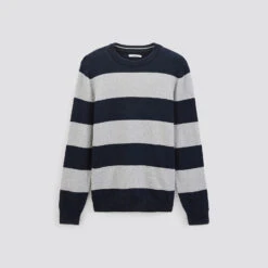 Pull Rayé à Col Rond