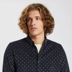 Chemise Regular Micro Imprimé Coton Recyclé Velour