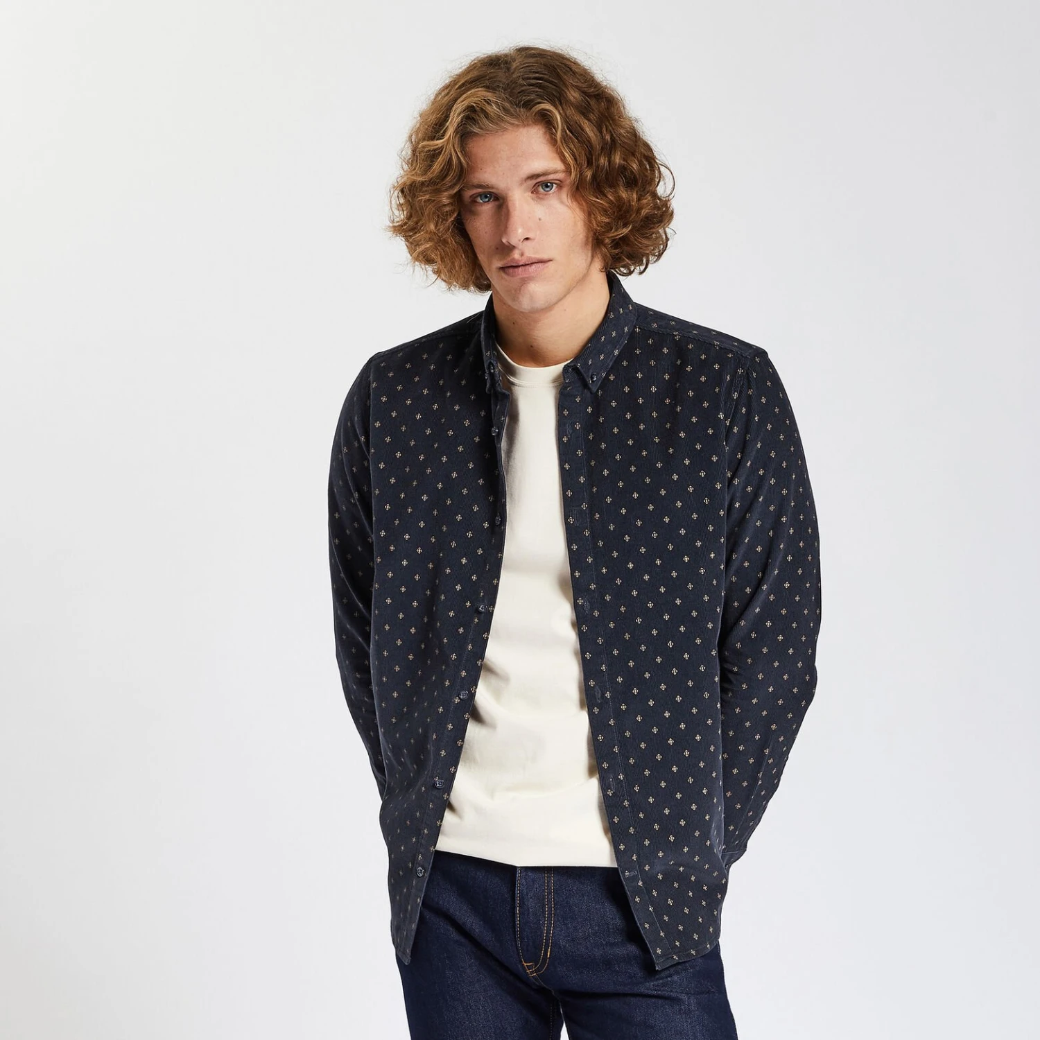 Chemise Regular Micro Imprimé Coton Recyclé Velour 3 Chemise Regular Micro Imprimé Coton Recyclé Velour – Image 3