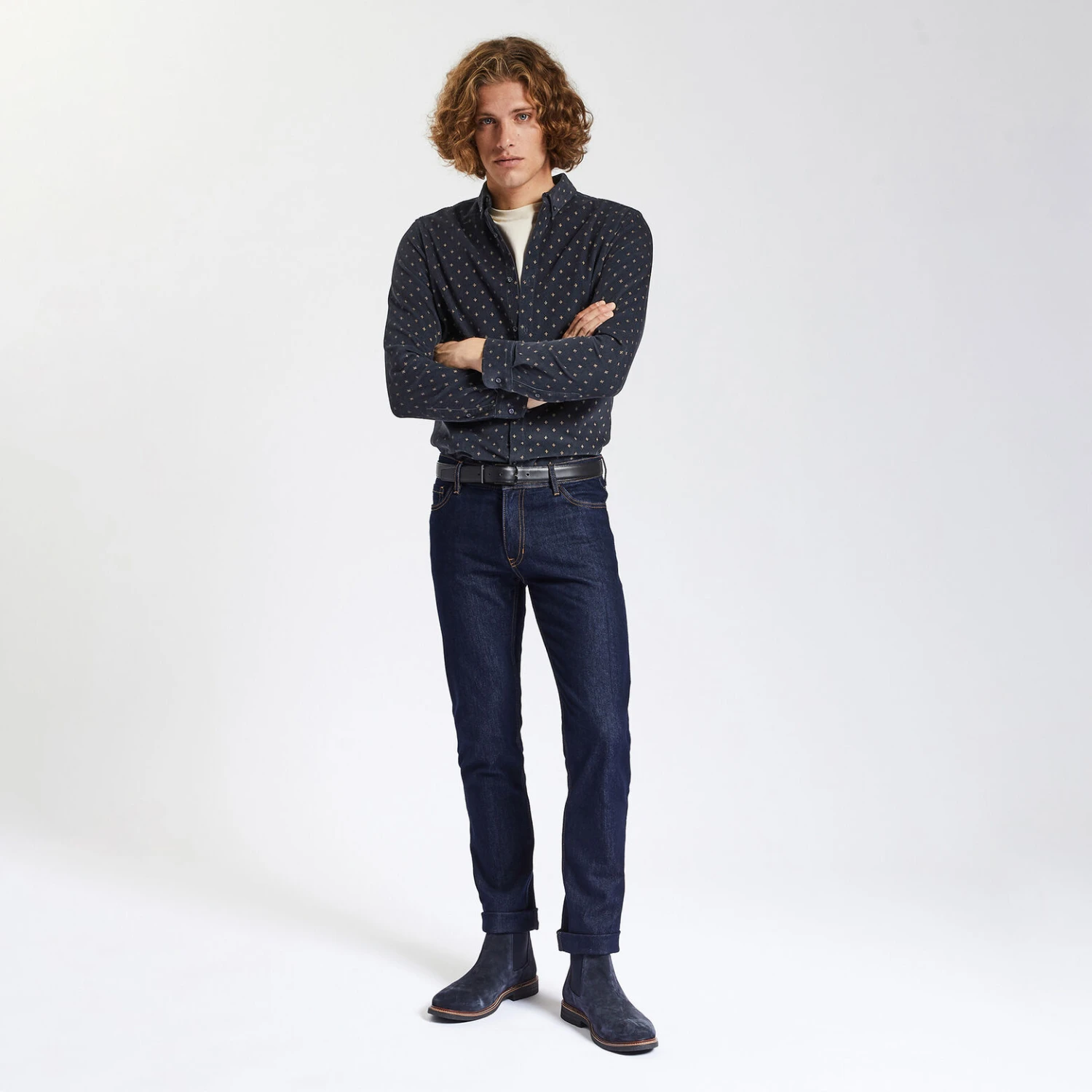 Chemise Regular Micro Imprimé Coton Recyclé Velour 2 Chemise Regular Micro Imprimé Coton Recyclé Velour – Image 2