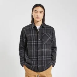 Surchemise Regular Carreaux Laine Polyester Recycl