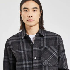 Surchemise Regular Carreaux Laine Polyester Recycl 12 Surchemise Regular Carreaux Laine Polyester Recycl -Jules 1002609 11214 V4