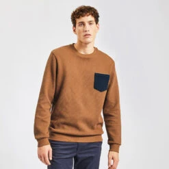 Sweat Col Rond à Poche Contrastée