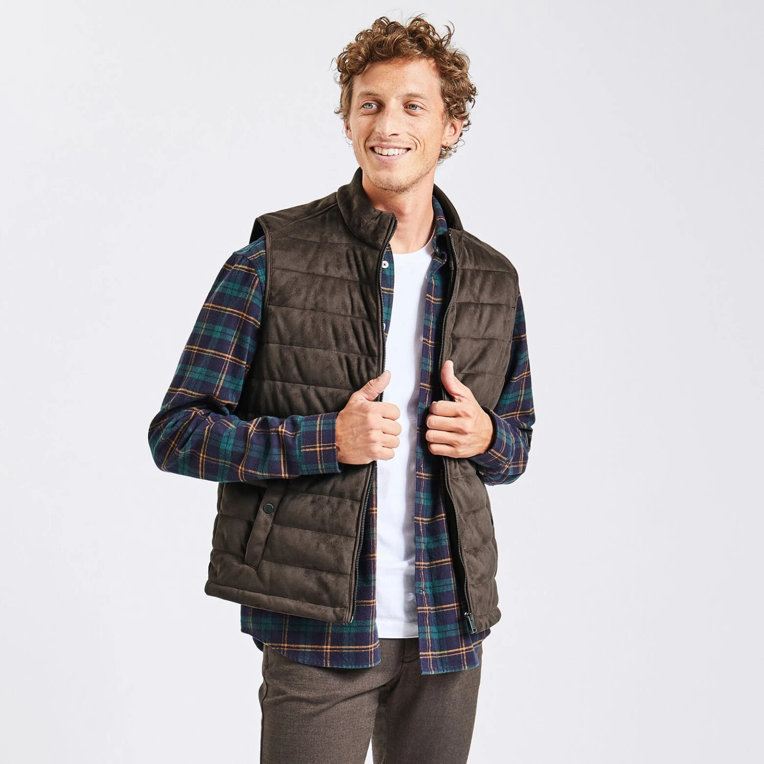 Doudoune Sans Manche Aspect Velours 1 Doudoune Sans Manche Aspect Velours