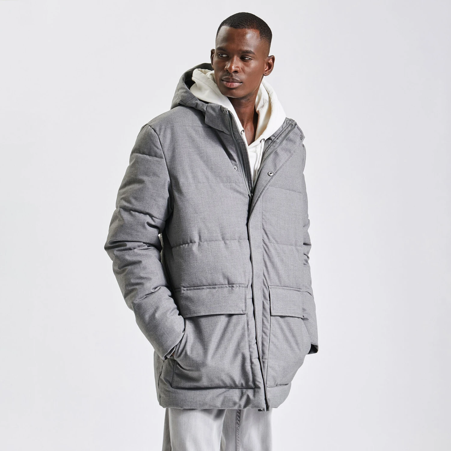 Doudoune Tissage Flanelle Et Col Montant 1 Doudoune Tissage Flanelle Et Col Montant