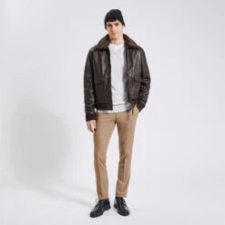 Blouson En Cuir Col Moutonné Amovible -Jules 1002707 17505 V6