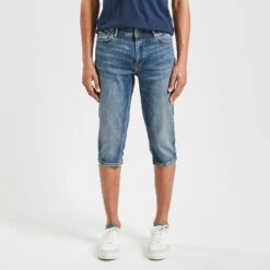 Pantacourt En Jean Brut