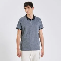 Polo Manches Courtes Col Contrasté