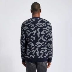 Pull Col Rond à Motif Camouflage En Laine -Jules 1002836 18005 V3