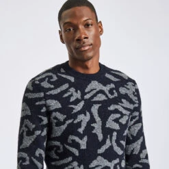 Pull Col Rond à Motif Camouflage En Laine -Jules 1002836 18005 V4