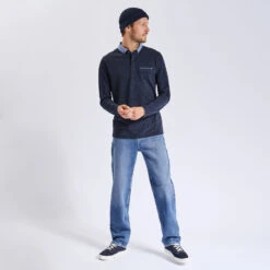 Polo Manches Longues Maille Piquée Moulinée Col Ox 13 Polo Manches Longues Maille Piquée Moulinée Col Ox -Jules 1003022 11845 V6