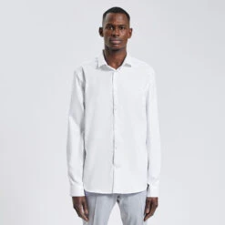 Chemise Slim Sans Repassage Unie Coton -Jules 1003064 10000 V2