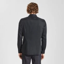 Chemise Slim Unie Stay White/black Coton -Jules 1003072 18000 V3