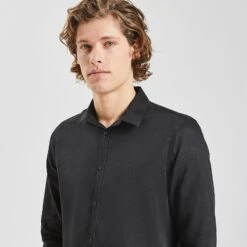 Chemise Slim Unie Stay White/black Coton -Jules 1003072 18000 V4