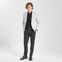 Chemise Slim Unie Stay White/black Coton -Jules 1003072 18000 V6