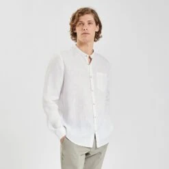 Jules 19 Chemise Regular Col Mao Unie Lin