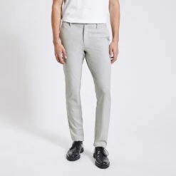 Pantalon Chino Slim à Carreaux Bi-stretch