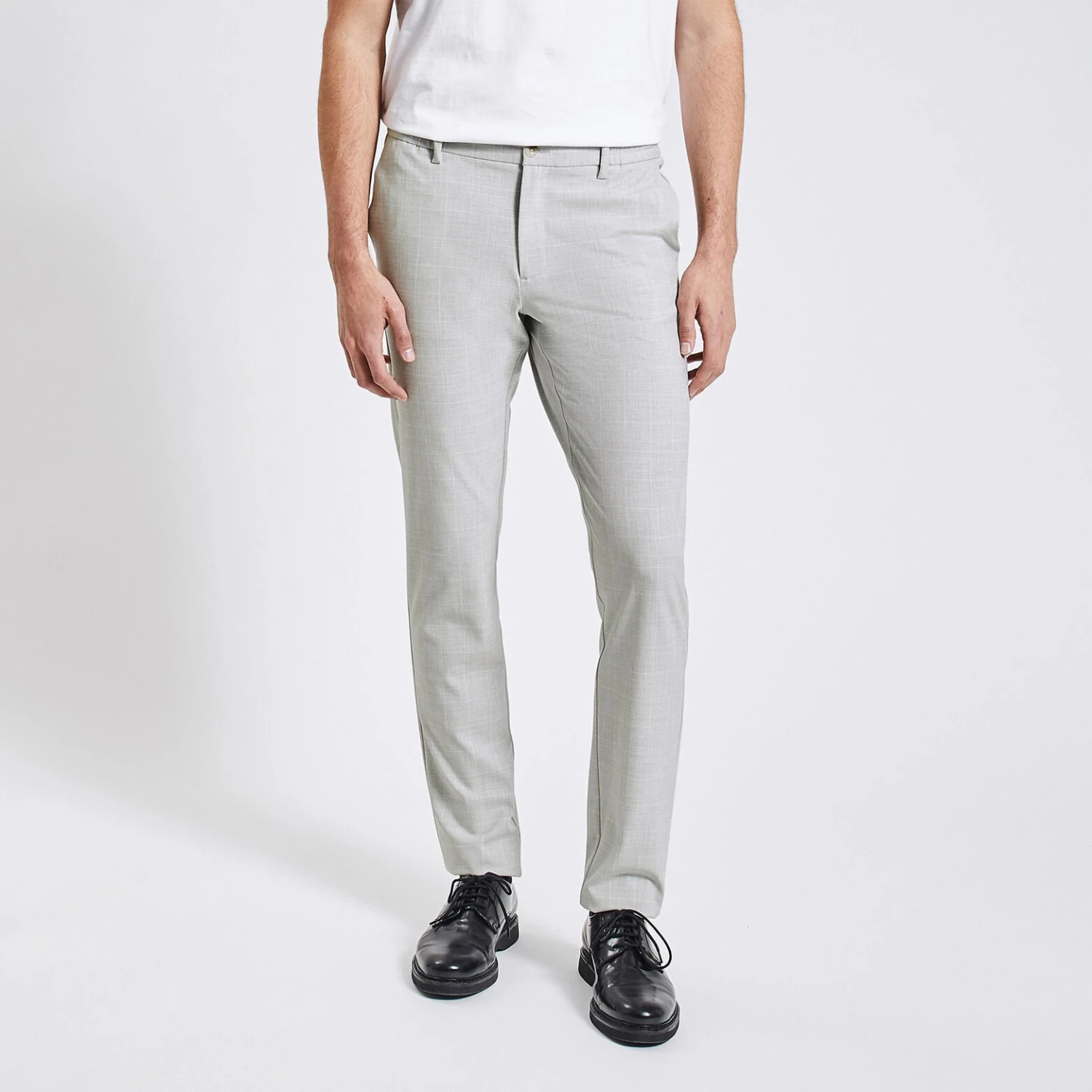 Pantalon Chino Slim à Carreaux Bi-stretch 1 Pantalon Chino Slim à Carreaux Bi-stretch