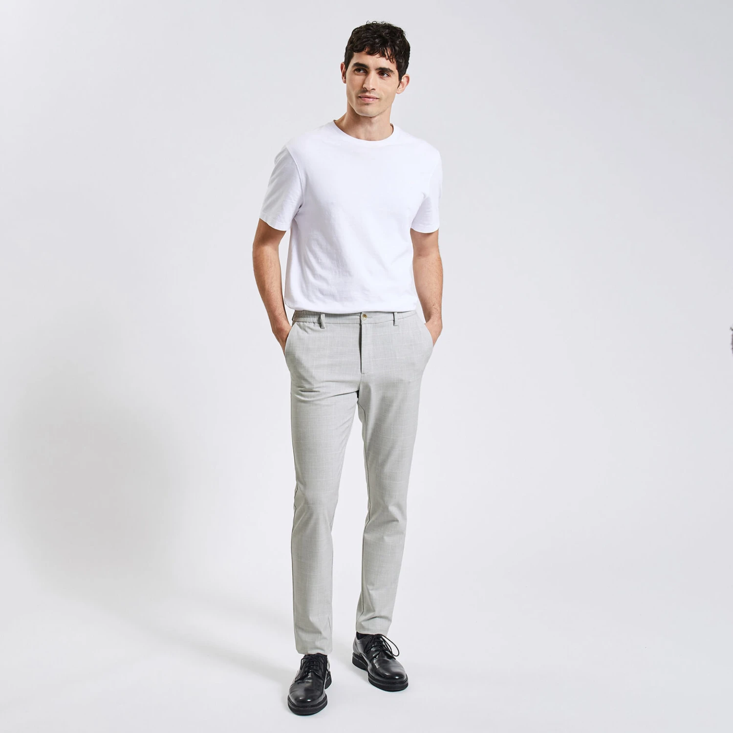 Pantalon Chino Slim à Carreaux Bi-stretch 2 Pantalon Chino Slim à Carreaux Bi-stretch – Image 2