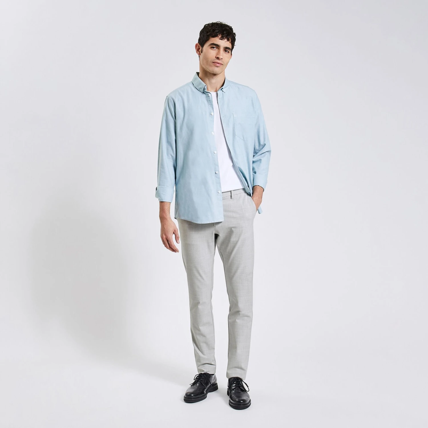 Pantalon Chino Slim à Carreaux Bi-stretch 4 Pantalon Chino Slim à Carreaux Bi-stretch – Image 4