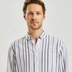 Chemise Regular Rayures Coton Lin -Jules 1003118 16082 V4