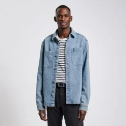 Surchemise En Jean En Coton Et Chanvre