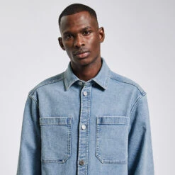 Surchemise En Jean En Coton Et Chanvre -Jules 1003121 11025 V4