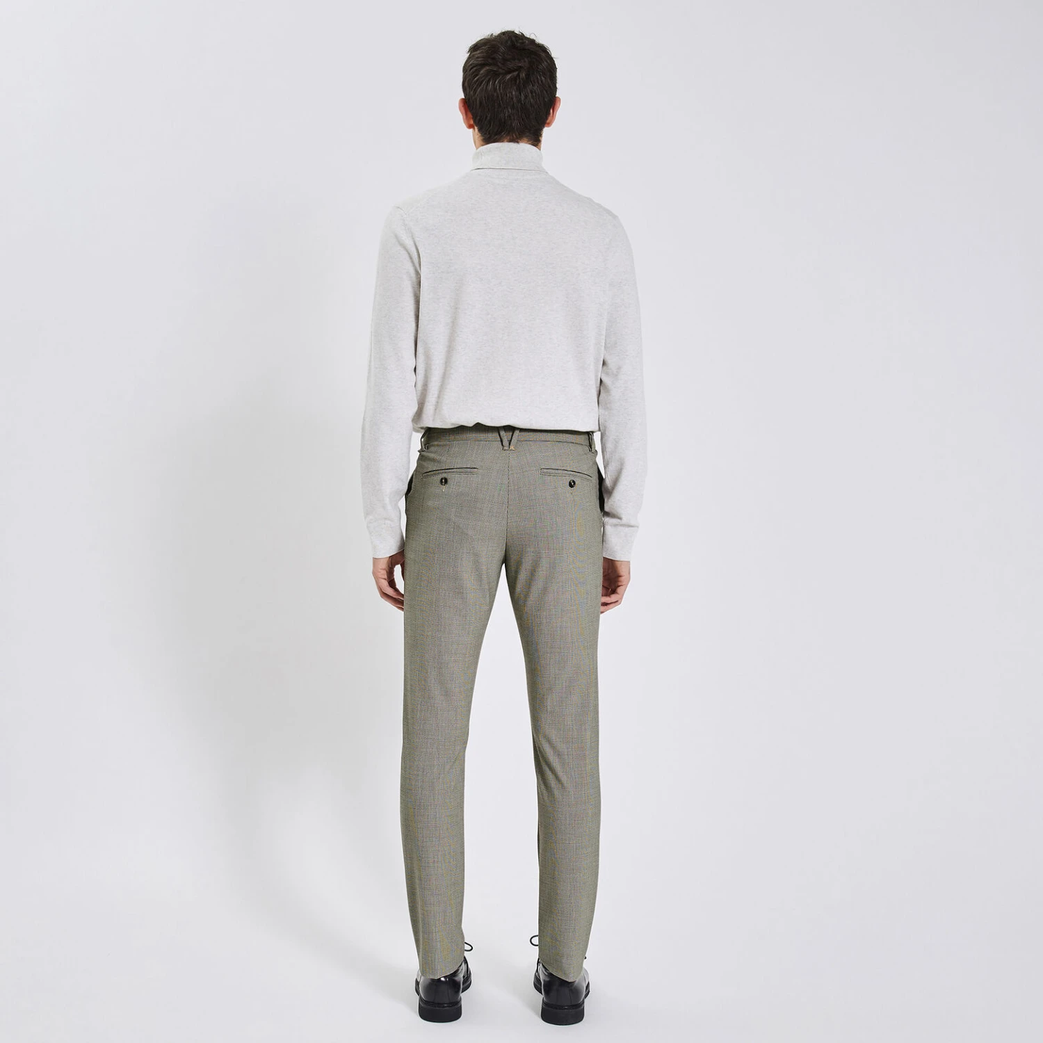 Pantalon Chino Slim à Carreaux Pied De Puce 6 Pantalon Chino Slim à Carreaux Pied De Puce – Image 6